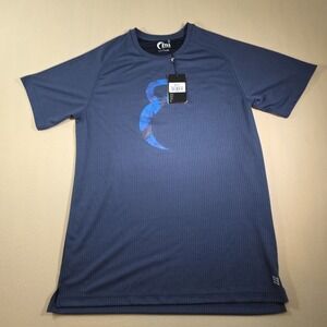 ZYIA Men's blue honeycomb kettle moon‎ short sleeve size large blue